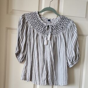 Old Navy Black and White Striped Blouse